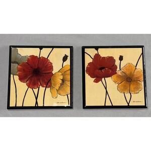 Set of 2 Floral paintings.